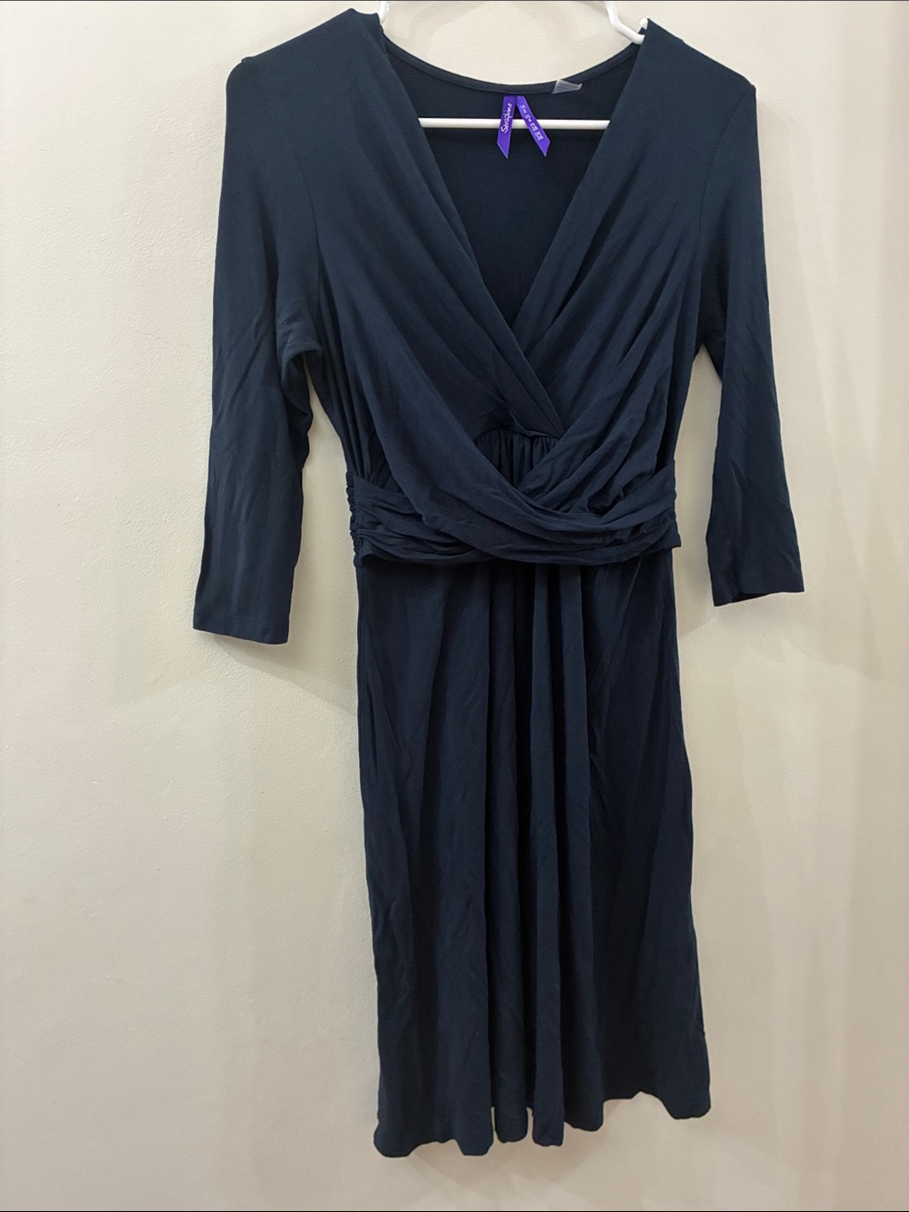 Seraphine Women’s Navy Wrap-Style maternity / nursing Dress - size 4